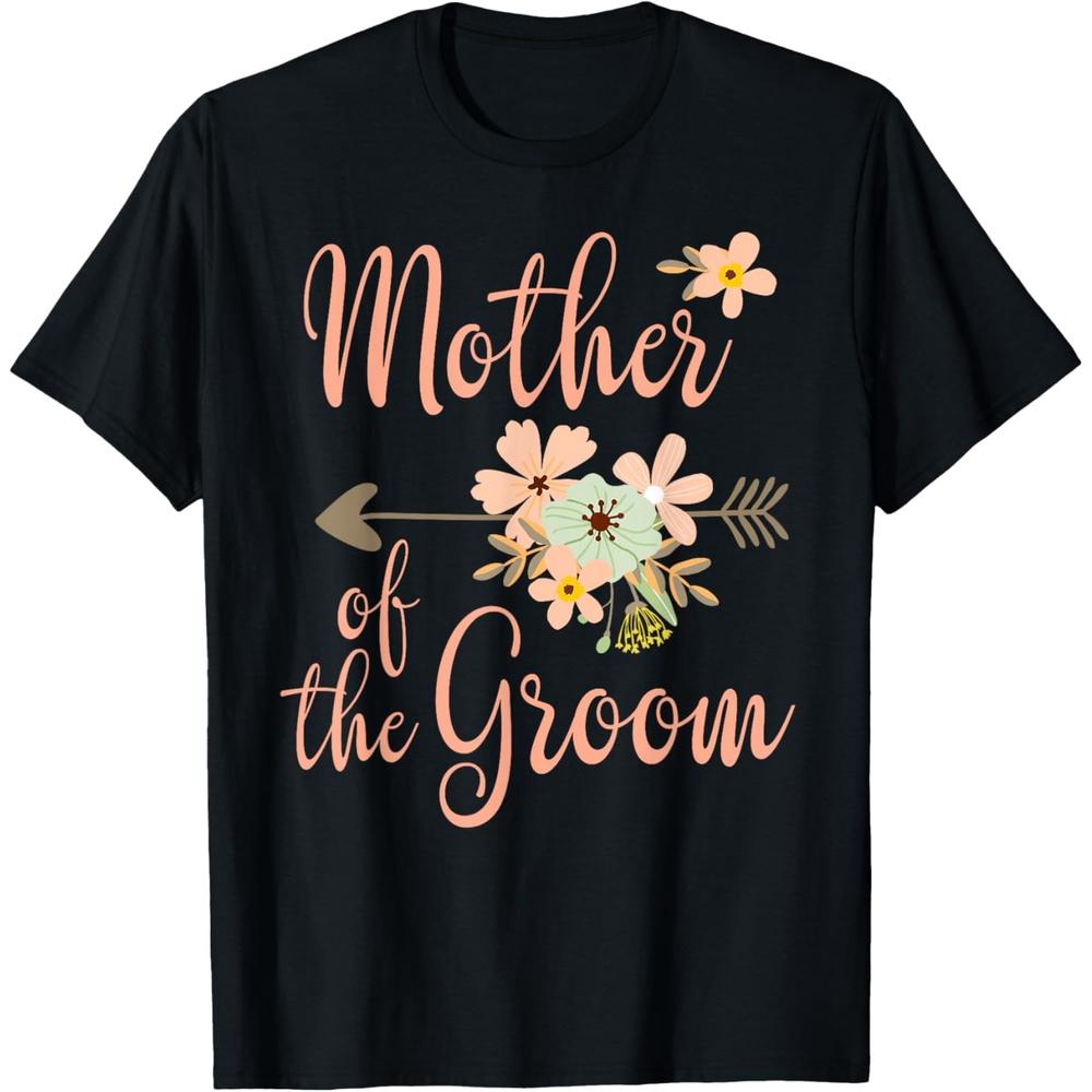 Mother of the Groom Wedding Party Pretty Floral T Shirt 4XL чёрный