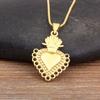 Nidin Hot Sale Romantic Sacred Heart Pendant Necklace For Female Male Irregular Geometric Shiny Crystal Zircon Fine Jewelry Gift