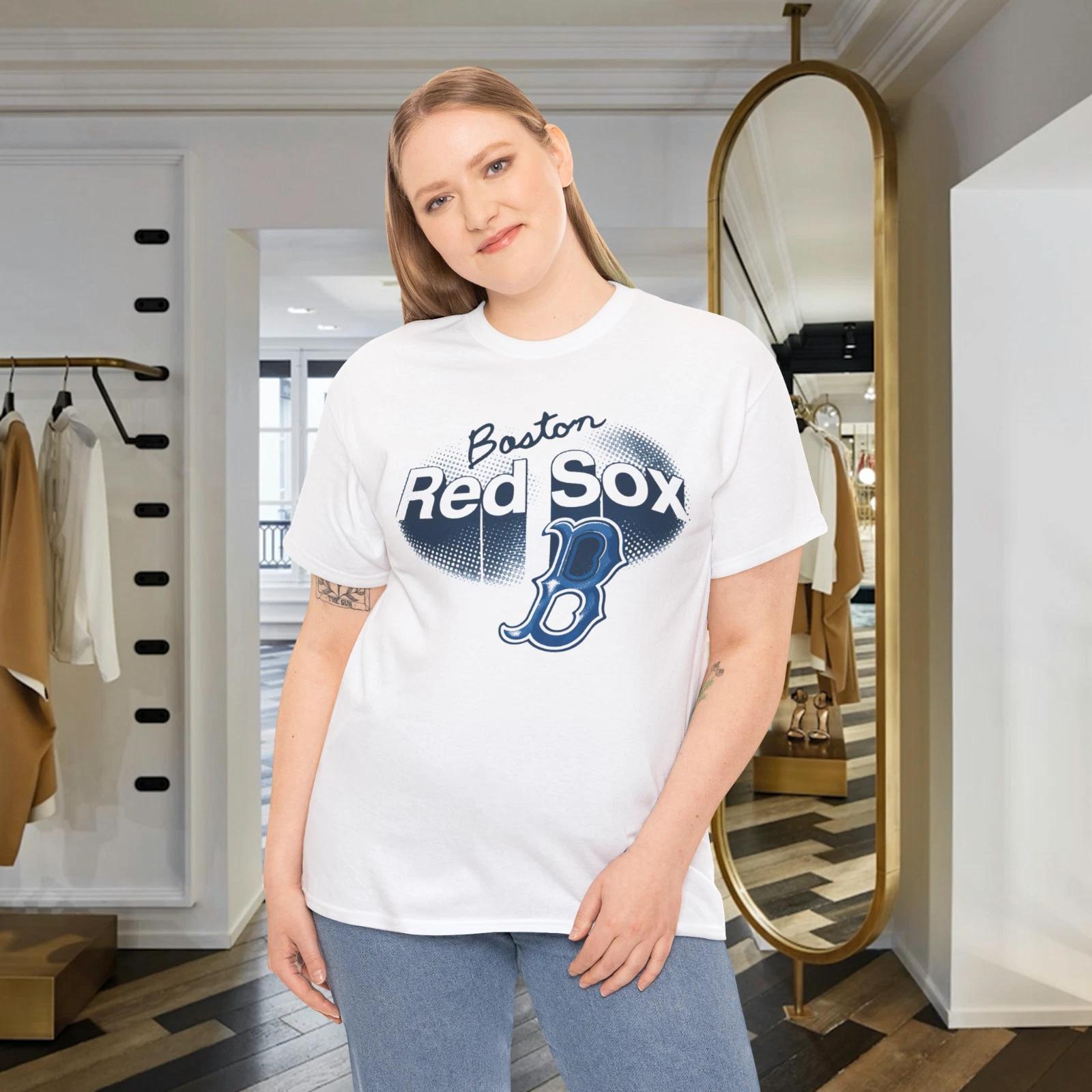 Boston Baseball Vintage Halftone Graphic T-Shirt Retro City Sports Fan Tee 2XL