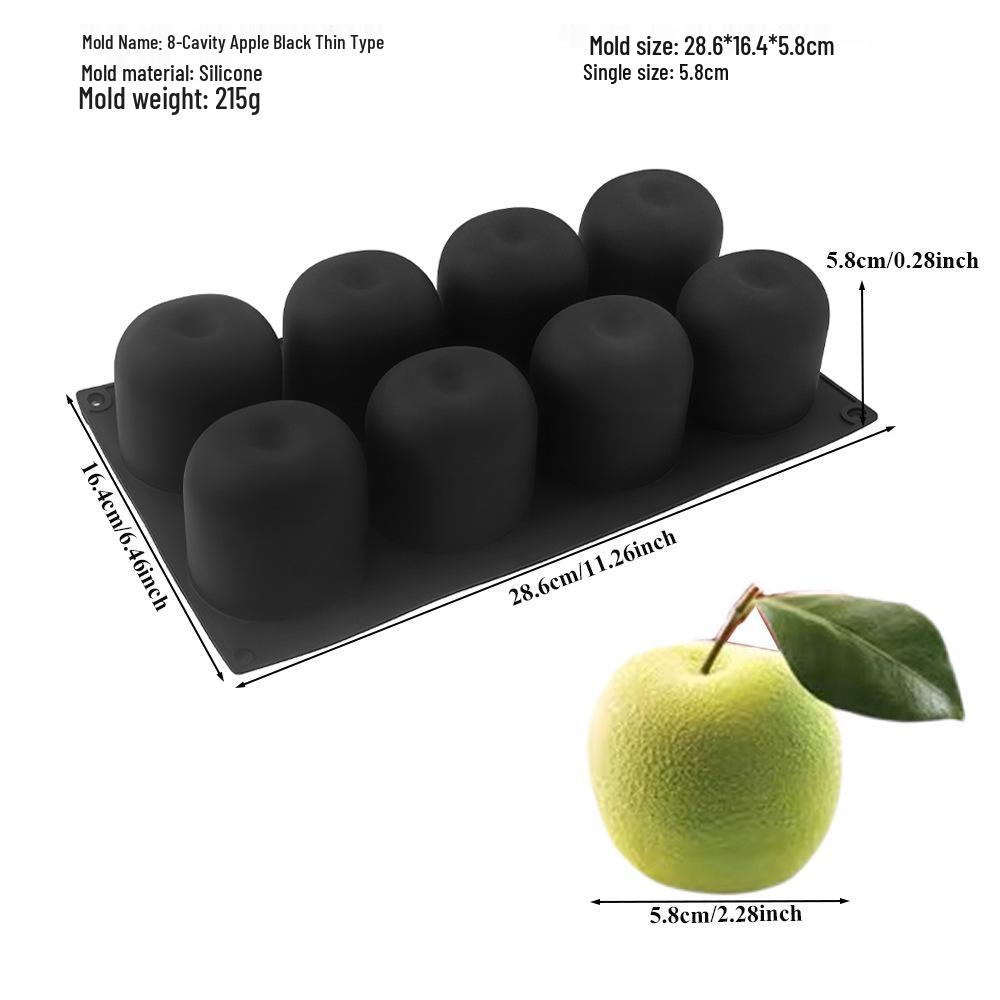 Moldes de Silicone 3D para Bolo de Mousse de Frutas: Pera, Maçã, Abacaxi, Pêssego, Durião, Framboesa.