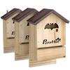 Bat Box 3 Piece Set Made Of Fir Wood Bat House For Bats To Hang In Gardens 21.5 X 11.5 X 34 Cm