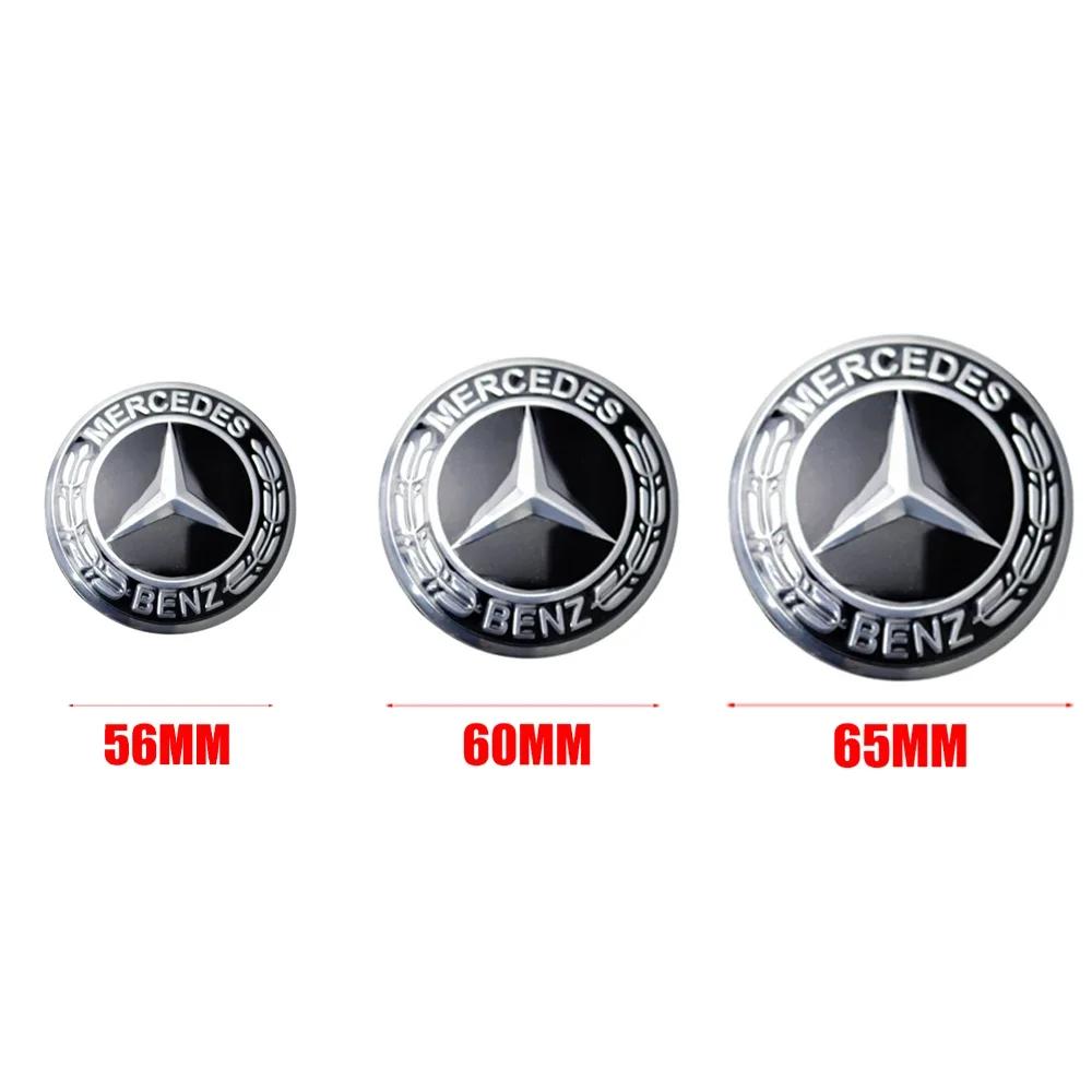 56/60/65mm Bilfelg Senterdeksel Navkapsel Resin Merke Emblemer Klistremerke Dekal Styling Auto Tilbehør Mercedes Benz AMG C260 C300
