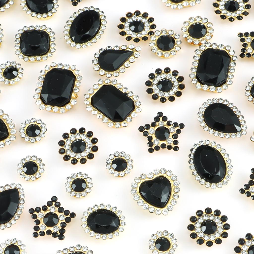 Mixed size sunflower sewing claws, artificial diamonds crystal glass beads buttons gemstones artificial diamonds