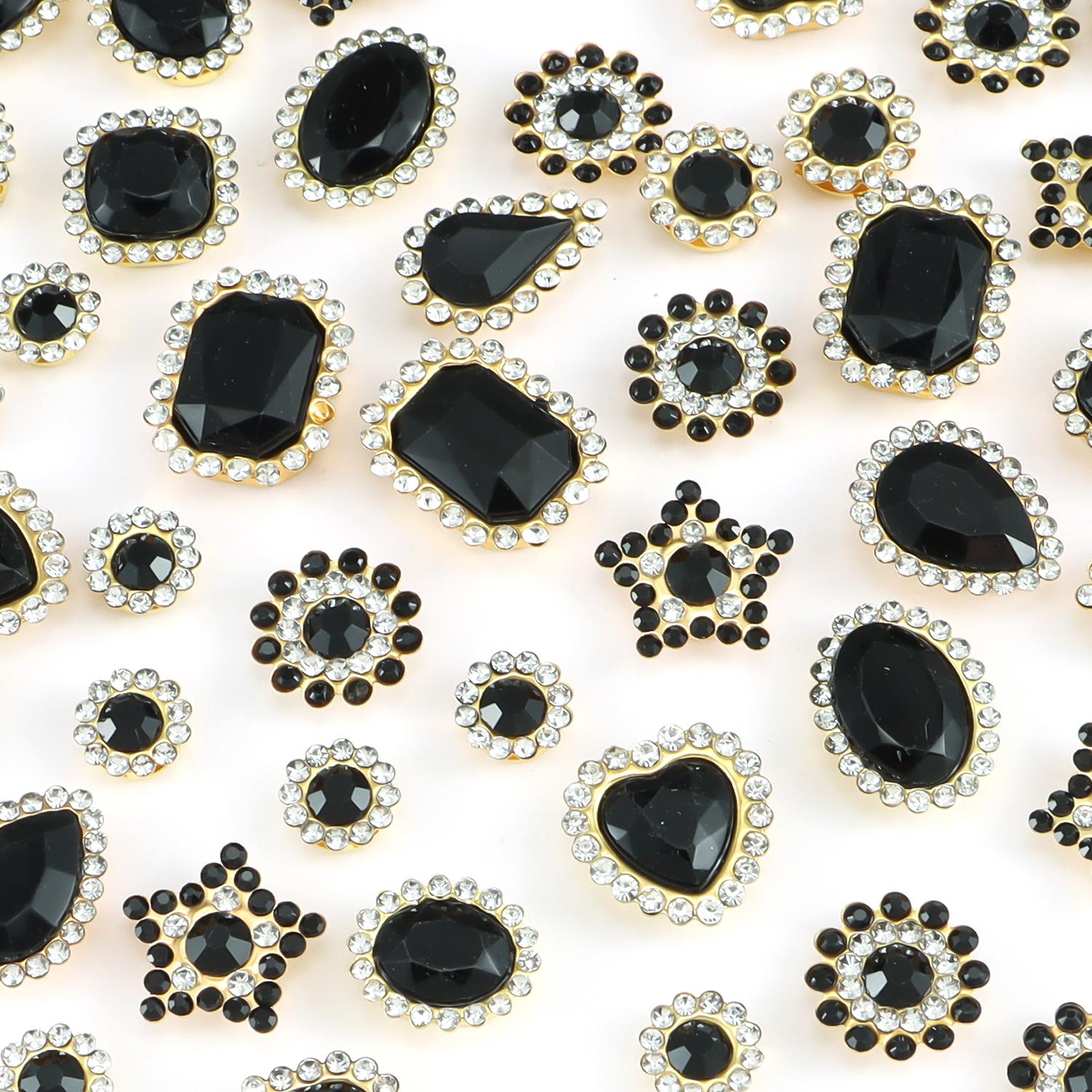 

Mixed size sunflower sewing claws, artificial diamonds crystal glass beads buttons gemstones artificial diamonds 50pcs