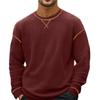 Men's Solid Color Round Neck Long Sleeve Tops Men's Sports Large Size Casual Round Neck Tops