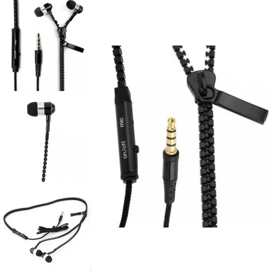 Fashion Zipper Headphones With Premium Sound And Stylish In-ear Design For Comfort