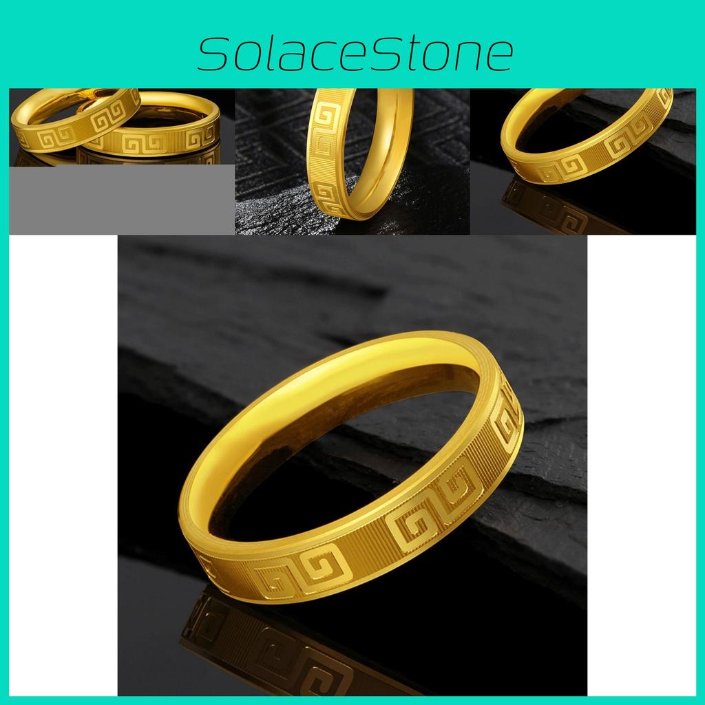 Elegant Vintage Design Sand Gold Ring Unisex Brass Plated Jewelry Ideal For Special Occasions