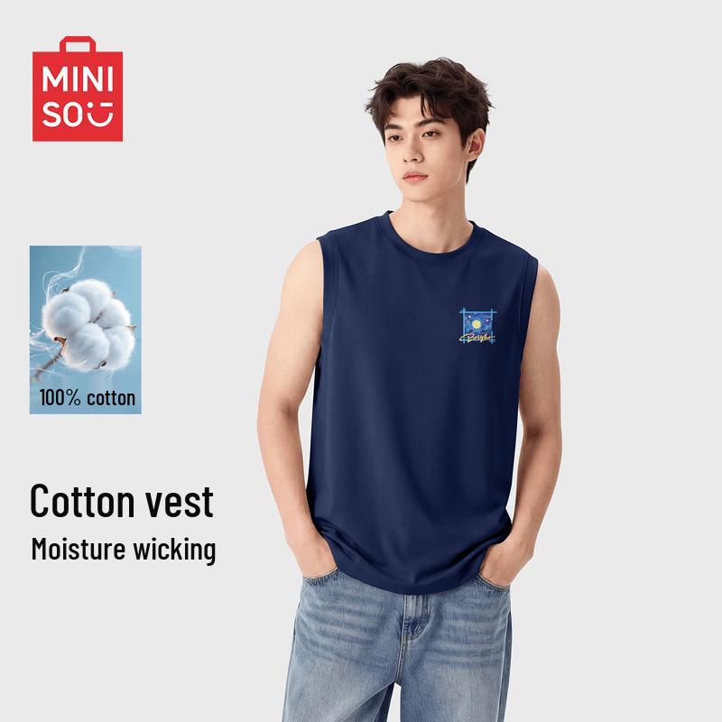 MINISO Men's Pure Cotton Sleeveless T-Shirt