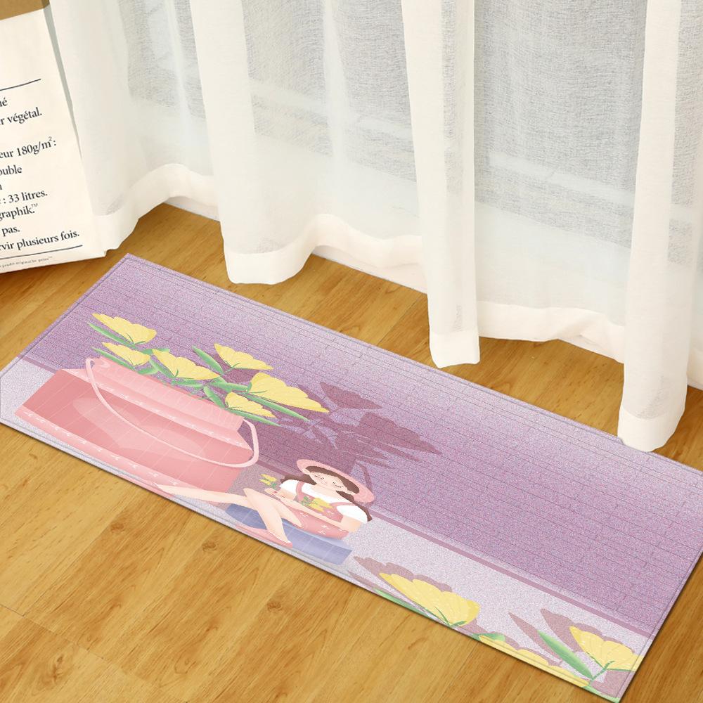 Small Fresh Texture Door Mat Toilet Absorbent Floor Mat Bedroom Living Room Carpet Bathroom Strip