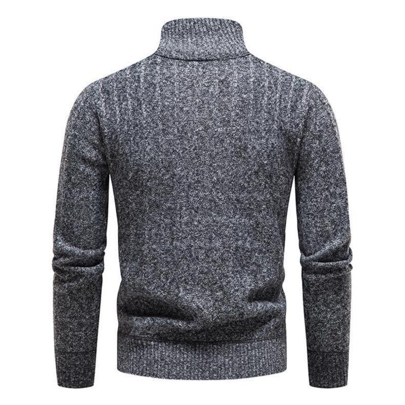 New Men's Sweater, High Street Pile, Pile Collar Pullover, Knit, Solid Color Base Layer