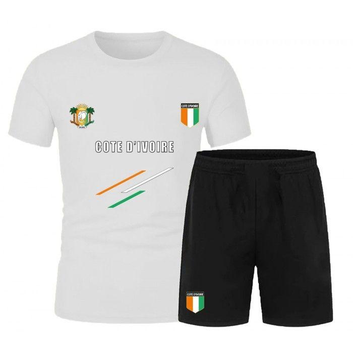 Ensemble de Foot short et maillot Côte Ivoire blanc enfant - - Blanc
