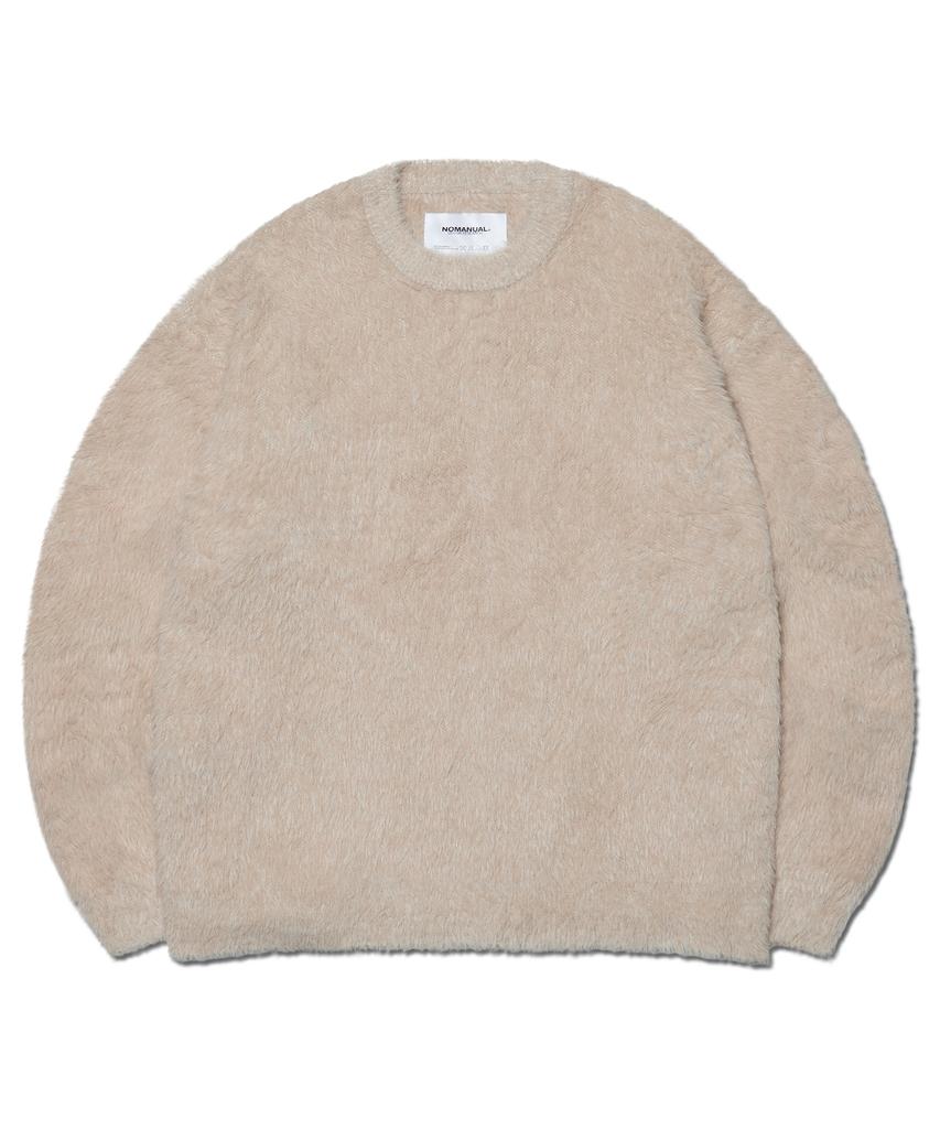 Nomaenyueol Cropped Hairy Knit - Beige