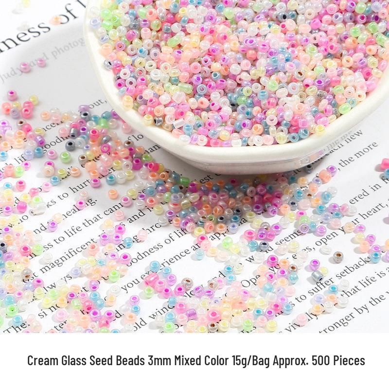 Silver-Lined Glass Rice Beads: 2-4mm Mixed Colors for Handmade Jewelry & DIY Crafts