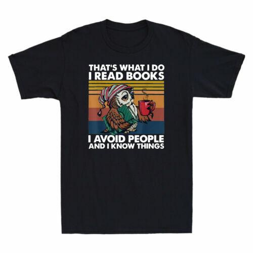 Funny Owl That s What I Do Read Books Avoid People Know Things Retro Men T-shirt S