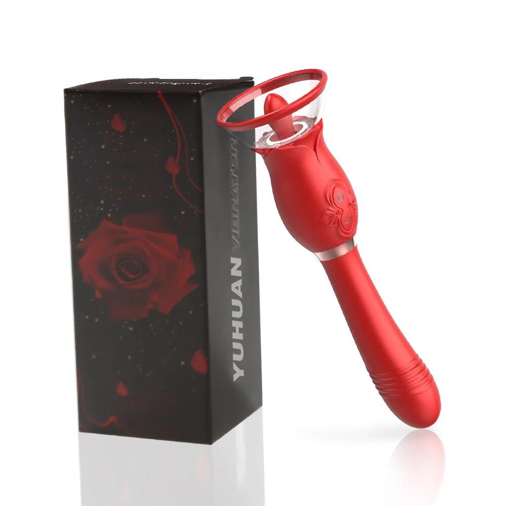 Rose Sucking Vibrator for Women G Spot Clitoris Stimulator Thrusting Vagina Nipple Sucker Vibrating Goods Sex Toys for Adults