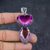 Natural Bi-Color Tourmaline 925 Sterling Silver Jewelry Pendant 2.68" B6j15