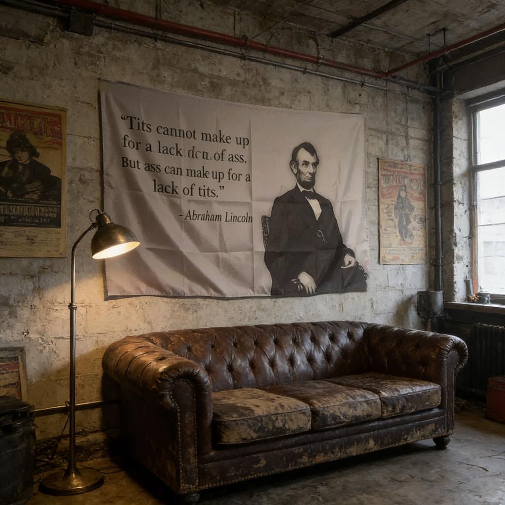 Lincoln Quotes Stair Banner Tapestry, Honest Abe Funny Poster Flag, For Man Cave Dorm Decor & Outdoor Use, Ideal Giftforhim&Her