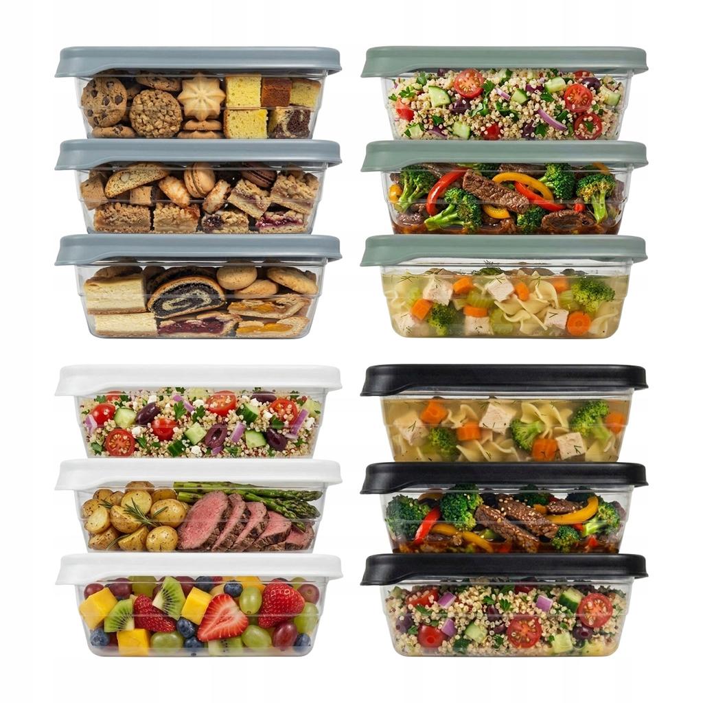 3x Food Containers 1200ml Food Box for School Work Set