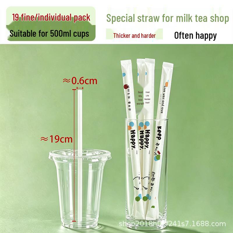 Disposable Paper Straws for Milk Tea and Beverages - Food Grade, Thick Design