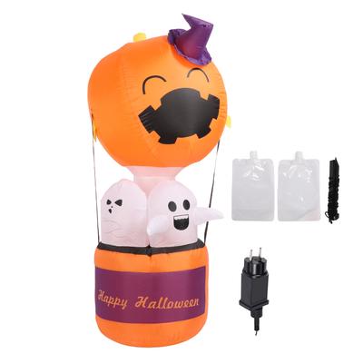 1.8m Inflatable Ghost Balloon Eye Catching Pumpkin Blow Up Yard Decoration with Built In LED for