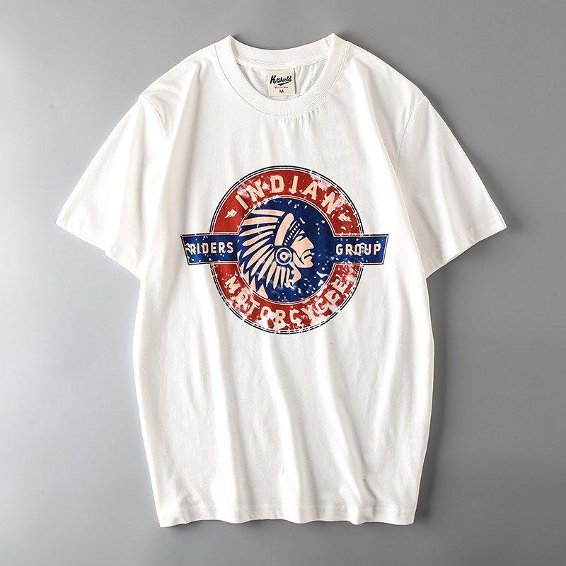 Export Tail Single Men's Cut Label American Retro Fashion Fashion Brand T-shirt Short Sleeve Hong Kong Style Export Amekaji T-shirt