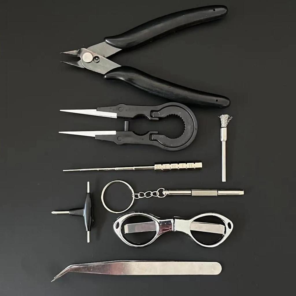 Sady pro umění, DIY sada nářadí, keramická pinzeta, kleště, drátěný pás, přípravek pro cívky, kartáč, šroubový pohon, topný drát, cívky, příslušenství