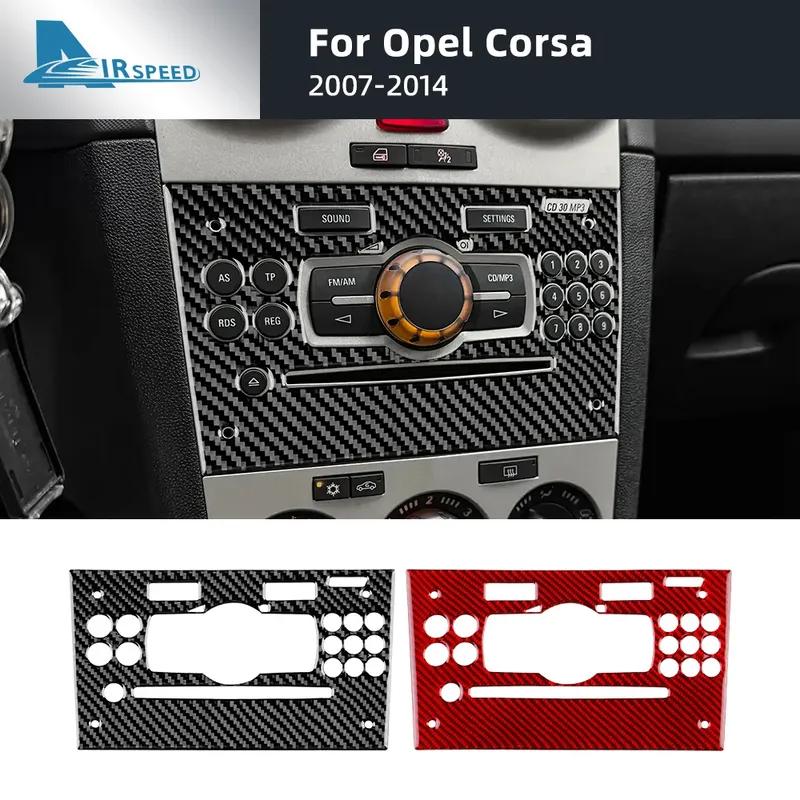 Real Soft Carbon Fiber Sticker For Opel Corsa 2007 2008 2009 2010 2011 2012 2013 2014 LHD Car Central Control CD Button Panel