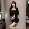 Feminine Temperament Sexy Dress Autumn Dress New Tight and Thin Hip Skirt Spice Girl Pure Desire Primer Skirt