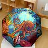 Ocean Life Mosaic Compact Travel Automatic Umbrella With 8Rib Sturdy Construction For Outdoor Daily Use Fashion Lovers Perfect Gift For Valentine'S