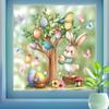 2 Sheets Easter Bunny Window Clings Cartoon Egg Stickers Cute Decoration For Home Classroom Nursery Shop Glass Display Decorations