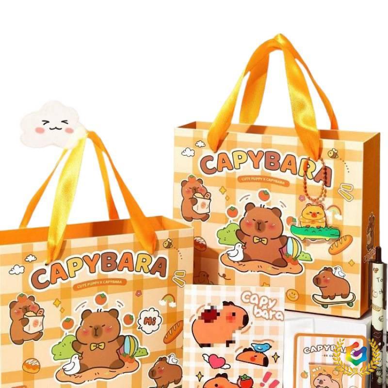 Capybara Schreibwaren Geschenkbox für Kinder: Perfekt für den Kindergarten, den Kindertag oder den Geburtstag - Ideales Geschenk für das Lernen und die Kreativität von Mädchen.