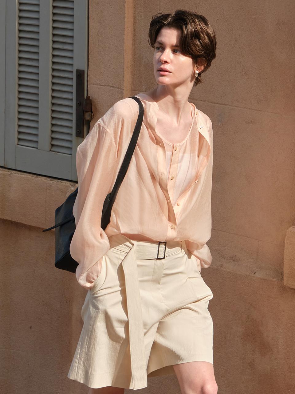 Rue Evre Sheer Layered Blouse Sw5Mb278_2Color Peach/02_M
