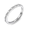 Copper Zirconium Bamboo Inlaid Ring Set - Fashionable, Simple, Light Luxury Sweetheart Couple Rings.
