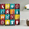 Merry Christmas Shower Curtains New Year Santa Bathroom Decor Bath Curtain Cartoon Snowman Elk Bath Bathroom Curtains