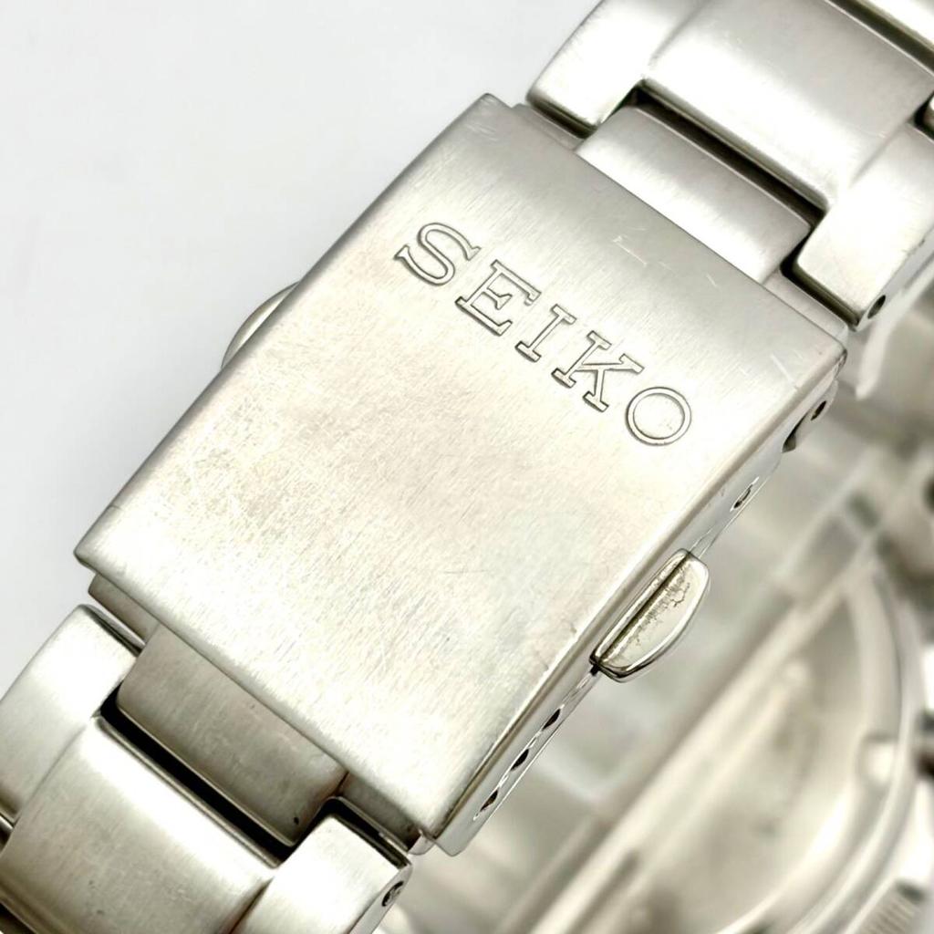SEIKO Engraving Alarm Function Unknown [New Battery] Men's Watch, Silver, Date, 5T24-0AA0, 760843, Strap, Included