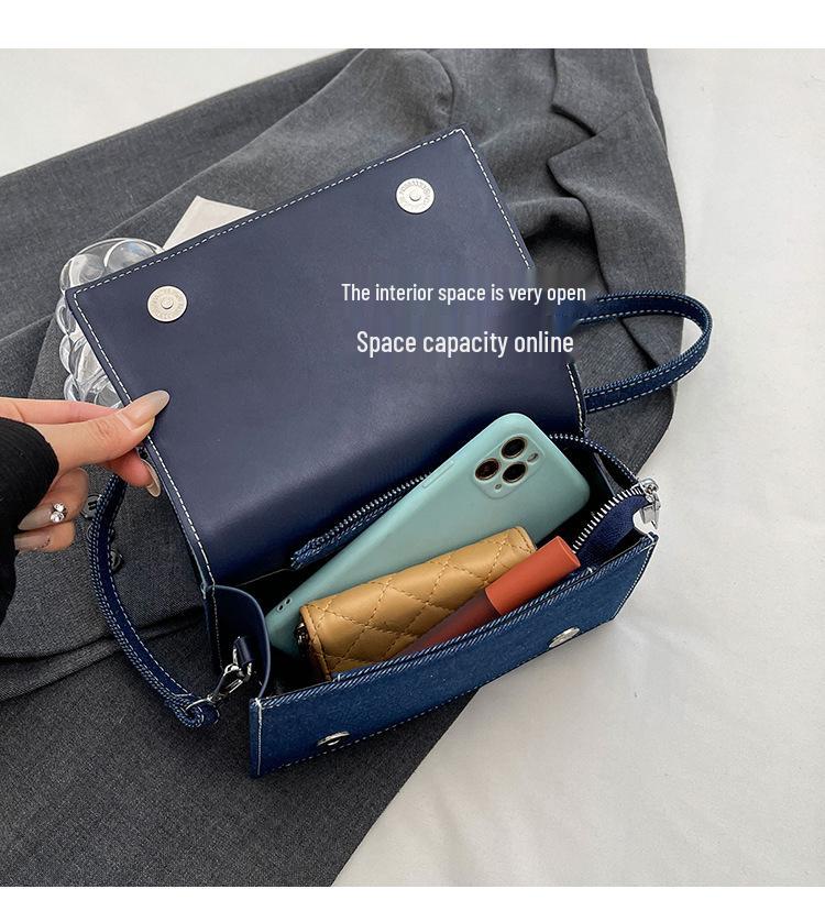 UR Jednoduchá dámská džínová taška přes rameno čtvercového tvaru - 2023 Trendy, špičkový, všestranný módní doplněk