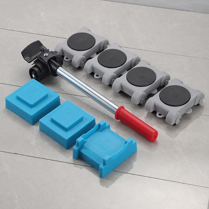 5 8Pcs Duty Furniture Lifter Roller Set with Wheel Bar for Easy Appliance Moving Sofa Bed Home Living Room