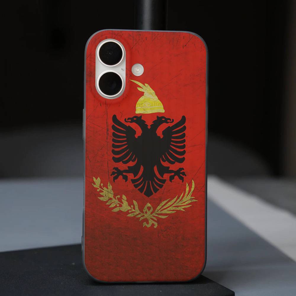 Albania Flag Eagle Logo Soft Corrugated Transparent Phone Case For IPhone 17 15 16 11 12 13 14 Pro Max Plus Pro