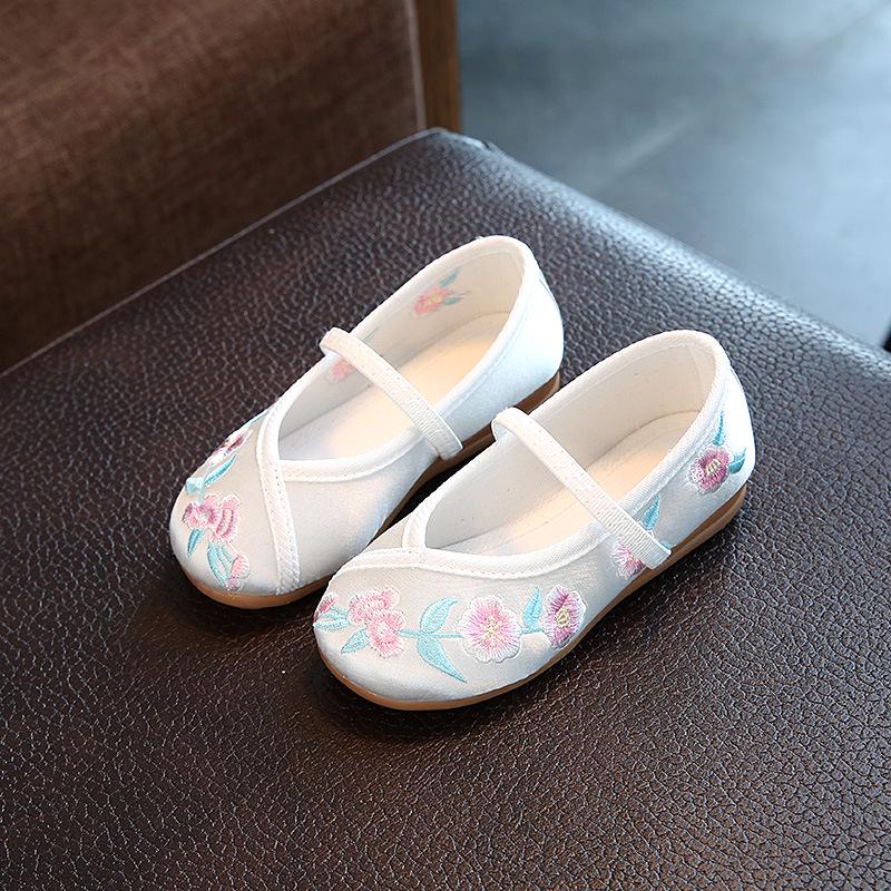 Children Fashion Girls Embroidered Shoes Chinese Ethnic Style Princess Dance Shoes Kids Causal Ancient Hanfu Shoes Flat