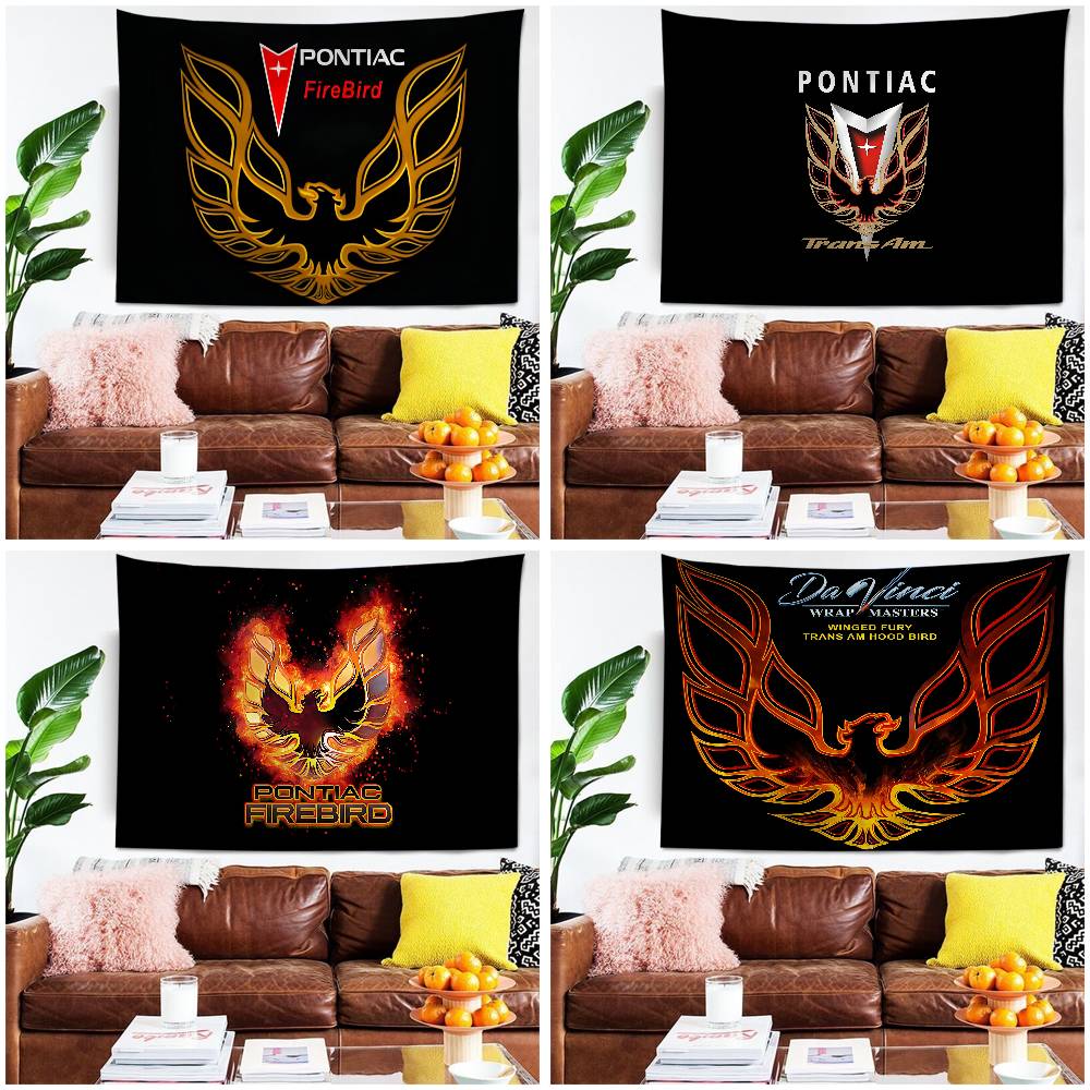 Pontiac Firebird TransAm Arazzo Anime Fiore Hippie Tappeti da Parete Decorazioni per Stanza Studente Appeso da Parete Hippie Economico