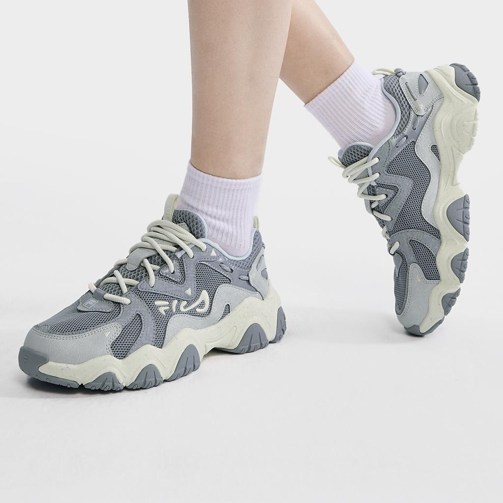 FILA Fluid 4 Fabric Synthetic Leather Cat Paw 4.0 Comfortable Sports Low-Top Lifestyle Shoes Women sneaker Alloy-Gray F12W322107FAD