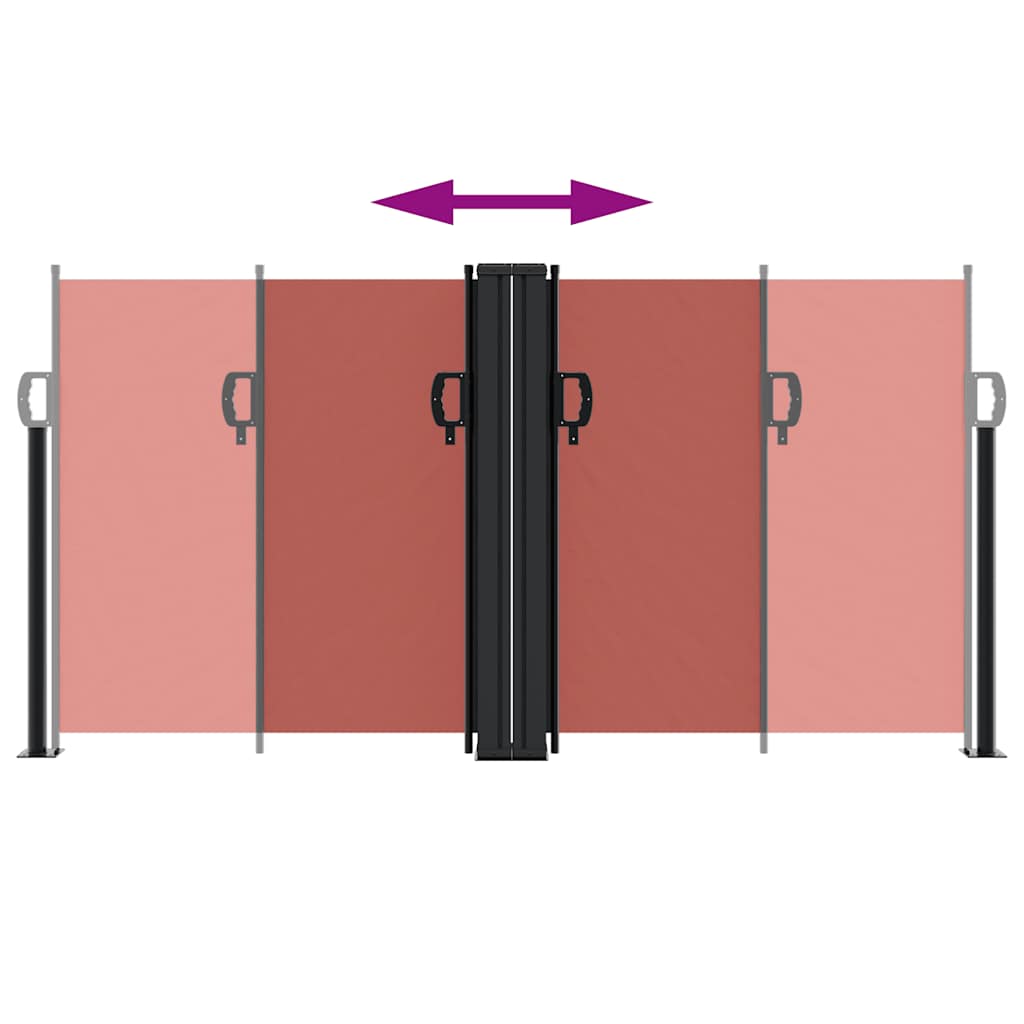 Retractable Side Awning Terracotta Red 120 X 600 Cm