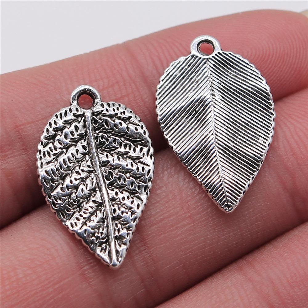 10pcs Tree Leaf Charms Pendant Antique Bronze Silver Color Pendants DIY Crafts Making Findings Handmade Tibetan Jewelry