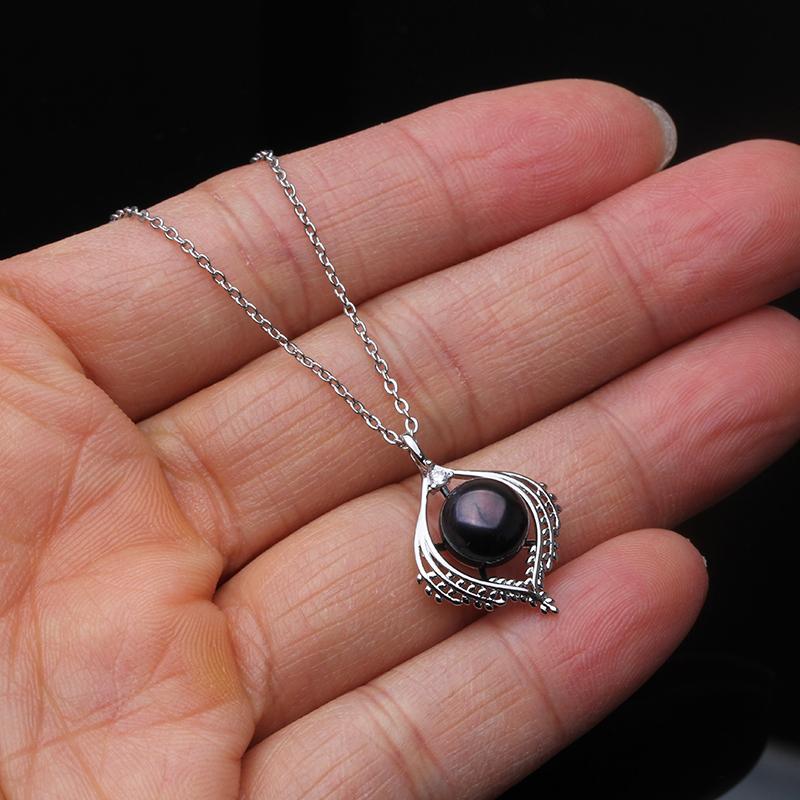 New 925 Silver Natural Pearl Pendant Women,Trendy Freshwater Pearl Pendant Wife Mother Birthday Gift White Purple