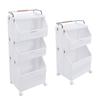 Carrello Portaoggetti a Rotelle Multifunzione Organizer a Rotelle Pieghevole per Bucato con 4 Ruote