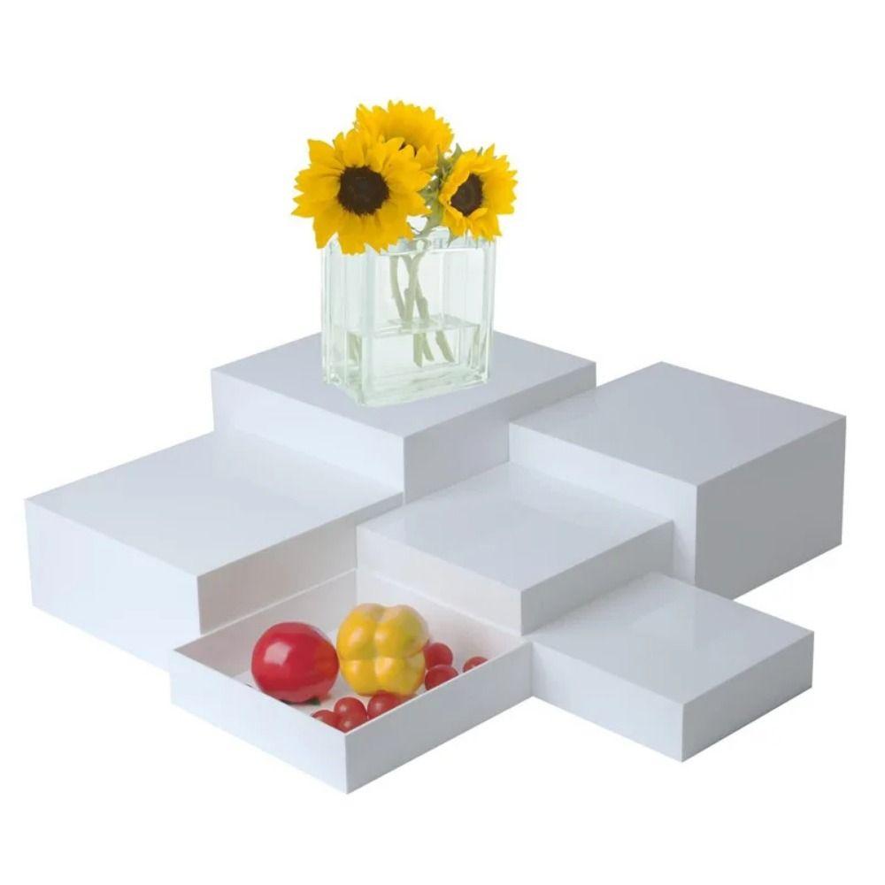 White /Transparent Acrylic Display Cube Stackable Buffet Decorating Box  Jewelry