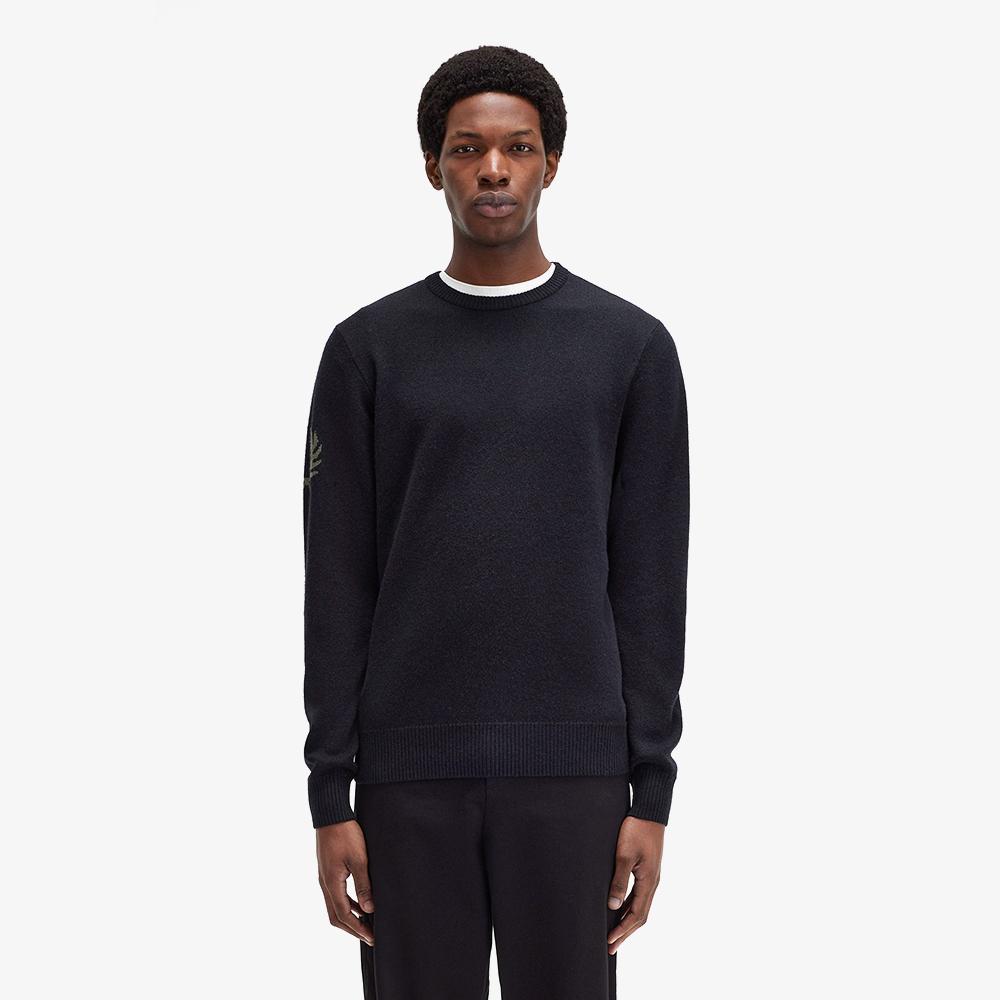 Fred Perry [Sharp] Laurel Wreath Knit - Black Afpm2438529-102 Black/Xl