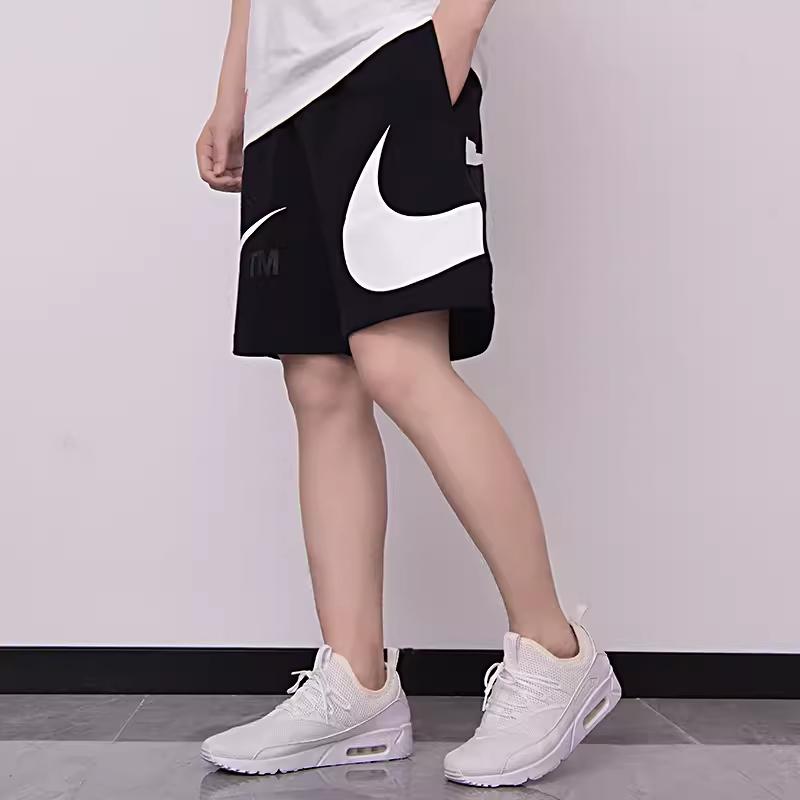 Nike Sportovní oblečení Dvojité Swoosh Velké logo Volný střih Pánské šortky Černé DD5998-010