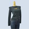 Soft Glutinous Inner Wear Spring and Autumn Sunken Stripe Silm Long Sleeves Pure Color Knitting Woolen Sweater Cut Out Stylish Women's Clothing