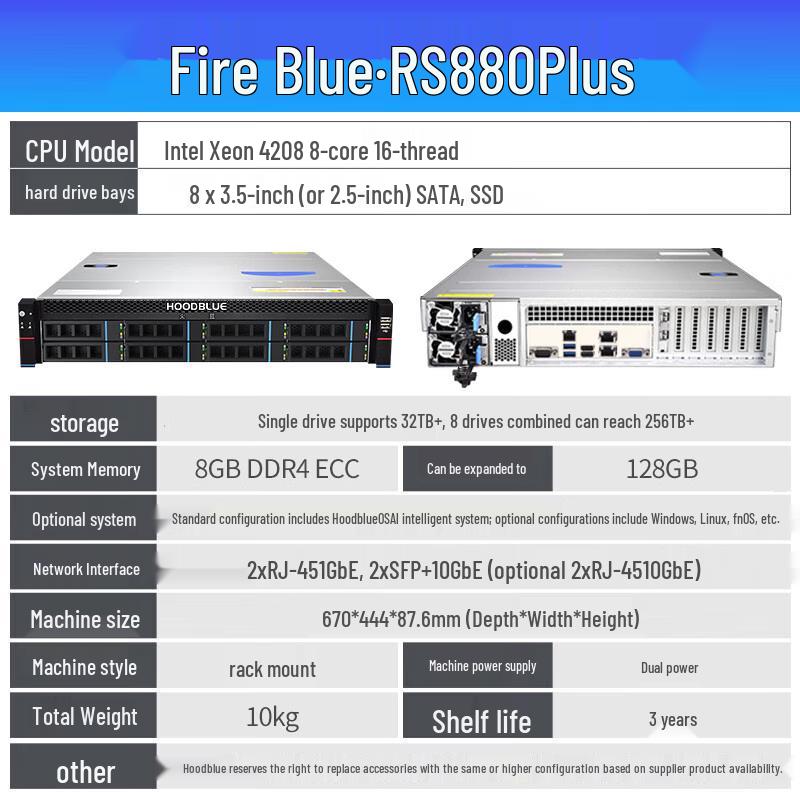 HuoLan RS880 Plus 8-Bay Enterprise Rackmount NAS
